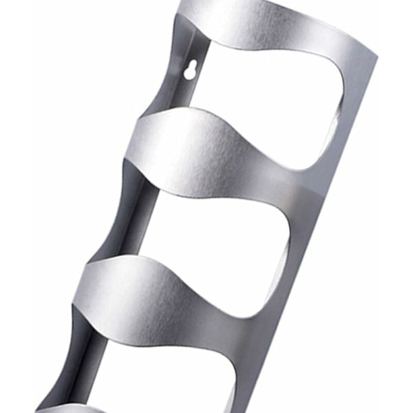 Vinställ för 4 flaskor, förvaringshylla för vinflaska i rostfritt stål, vägghållare, kreativt hem, silver.