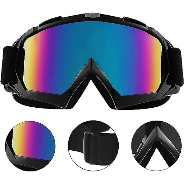 Premium motorsykkelbriller Anti-tåke Anti-UV-briller med dobbelt linse skum polstring for utendørsaktiviteter Ski Sykling Snowboard Kjøring Øyeproteksjon