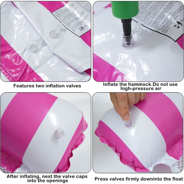 2-pack Poolhängmatta, Uppblåsbar Poolfloat, 4-i-1 Flytande Lutningshängmatta, Vattenhängmatta, Uppblåsbara Bojar och Madrass, Uppblåsbar Pooltillbehör