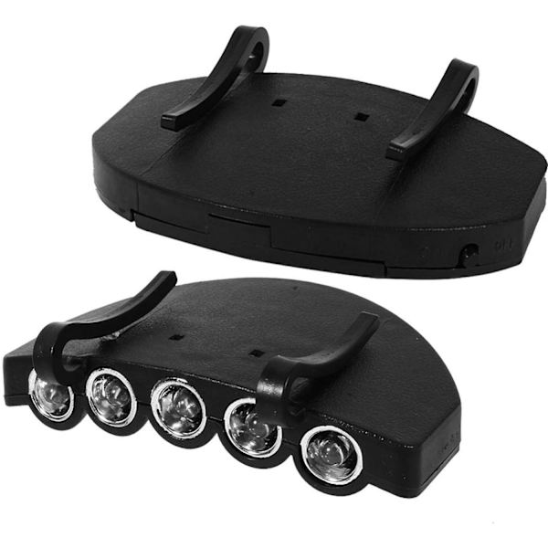5 LED kasket hat klips hovedlys lampe pandelampe fiskeri vandring cykling