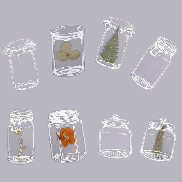 20 stk. Blomsterbogmærke, (Almindelig flaske) Transparent Blomsterbogmærke Transparent Tørret Blomsterbogmærker Tørret Blomsterbogmærke til Hjem DIY Læsning Al