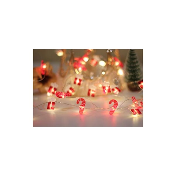 Ljusgirlang i form av en julgran, 2 m, 20 LED-lampor, med timer, batteridriven, varmvit, silvertråd för julgran, hem d