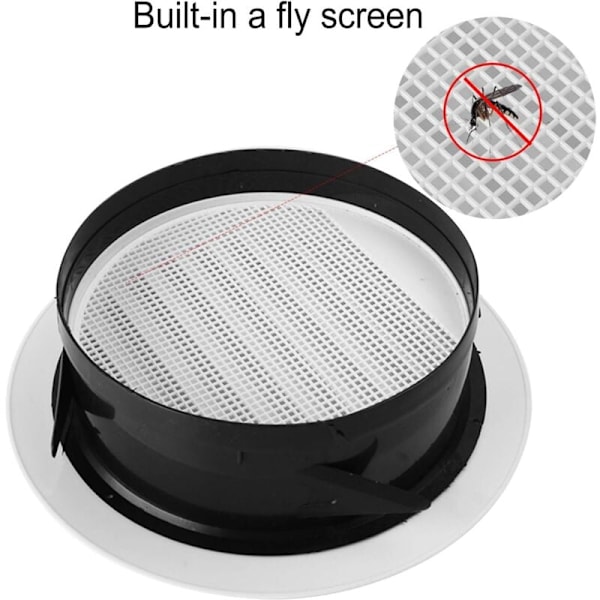 VMC ilmanvaihtoritilä, 75mm ilmanvaihtoaukko suojaritilällä - ABS (Ø75mm)