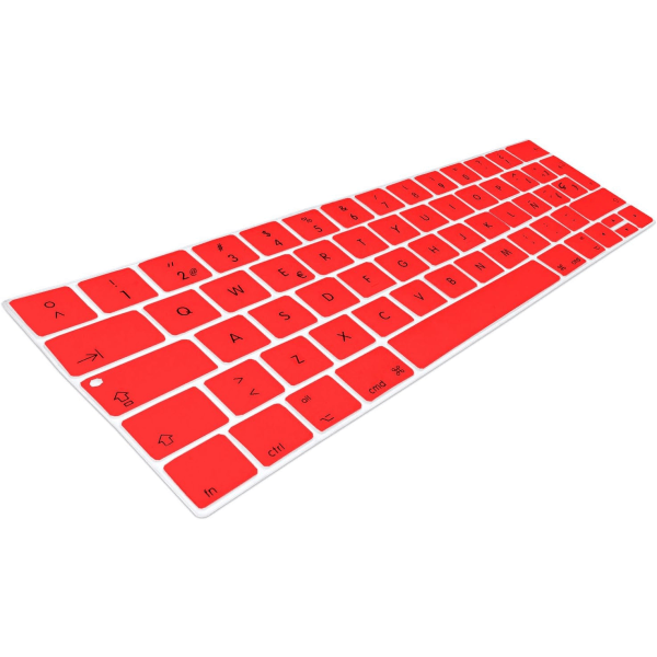 Röd - MyGadget tangentbordsskydd för Apple MacBook Pro 13" och 15" Touch Bar - Flexibelt tangentskydd i silikon - ultratunn pad.