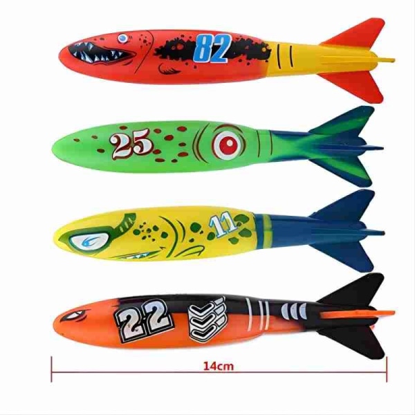 Dykande torpedleksaker, 4-pack simträningsleksaker, dykande vattensportleksaker, undervattensspel för barn