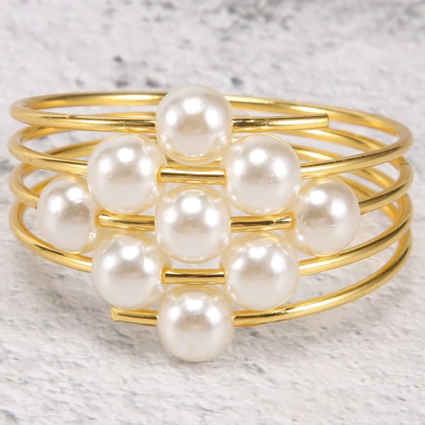 12 stk. Guld Servietringe, Servietringholder Bryllupsgaver, Bord Servietringe Perle Servietringe