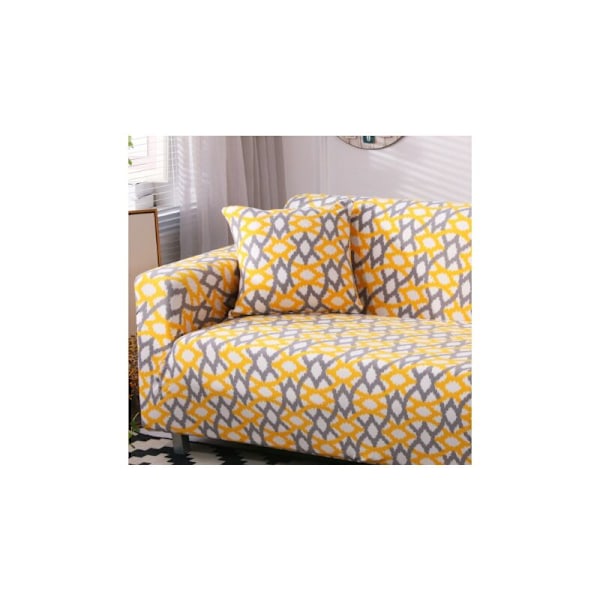 Sofatrekk 2-seter 150-185cm sofatrekk med moderne armlener, universelle elastiske sofatrekk, gul beskyttelsestrekk