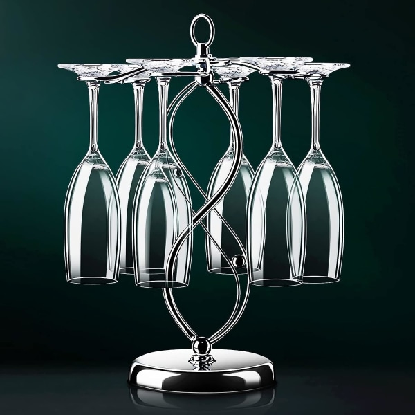 Rødvin Glas Holder, Stemware Hylde 6 Fritstående Stemware Rack Vinglas Opbevaring, Hængende Kop Organizer Display Vinglas Holder