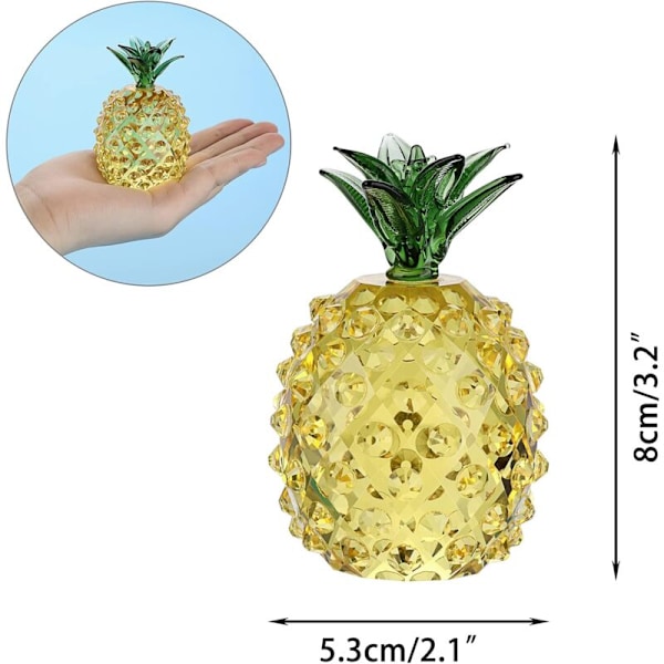 Kristall Ananas Figurin Dekorativ Kristall Ananas Prydnad Kristall Frukt Samlarobjekt Skulptur, för Hemmakontor Skrivbordsdekor