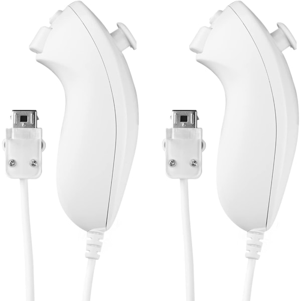 2-pack Nunchuck-kontroller för Wii, Nunchuk Jostick fjärrkontroll spelkontroll kompatibel med Nintendo Wii och Wii U videospelkontroller