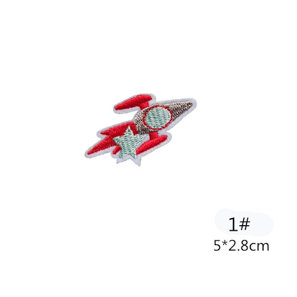 26 stk. broderi stryge-på patch, rum planet astronaut broderi stryge-på patch, stryge-på patches, stof patch, sy-på patch til tøj T-shirt Je
