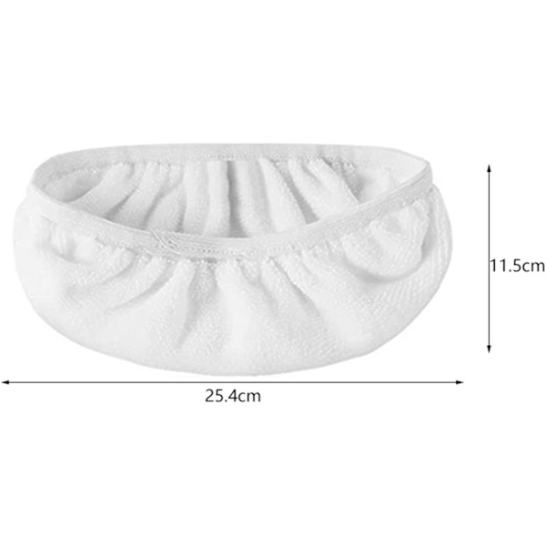 Set med 10 golvmoppar, golvdukar, återanvändbara och tvättbara, moppöverdrag för optimal glidning, våt eller torr användning (vit fiber, 25,4 x 11,5 cm)
