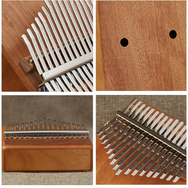 Kalimba nybörjare 17 tangentmolnmönster Finger Piano Bärbart instrument producerar vackert ljud Handskyddsmodell
