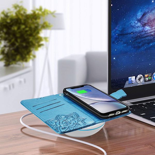 Premium PU læder skinnende diamant sommerfugl præget pung stødsikker flip cover til iPhone 14 Pro Max