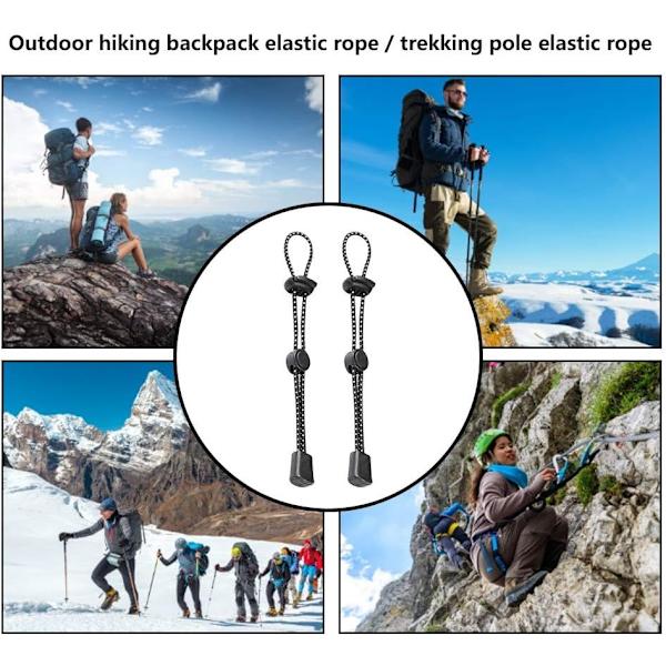 2PCS ryggsäck elastisk rep fixering spänne, vandring camping ryggsäck vandringsstav fixering rep