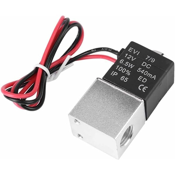 Magnetventil, 12V DC 1/4 \"2-vägs normalt stängd EVROLVANNANE i pneumatisk aluminium 1.2MPA för vattenluft (DC12V)