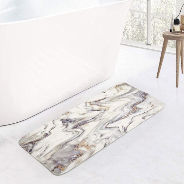 Harmaa koristeellinen kylpyhuonematto, vettä imevä memory foam -kylpymatto, liukumaton marmorikuvioinen ovimatto, pehmeä kylpyhuoneen lattiamatto suihkuun ja ammeeseen, ombre