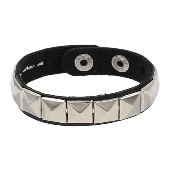 Lær Studded Punk Armbånd for Menn Kvinner 80-tallet Studded Armbånd Goth Punk Rock Armbånd Spike Rivet Mansjett Armbånd Unisex Metall for Halloween Fest Fa