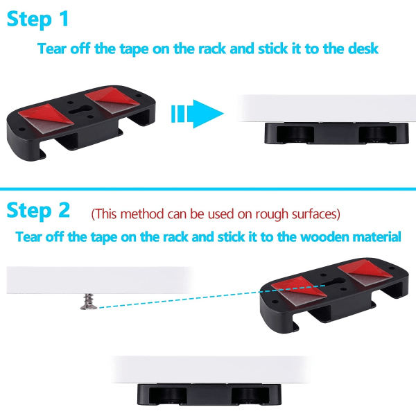 Skrivebordsstativ for PS5 for PS4, Under Table Stand for PS5 Controller, Controller Stand Kompatibel med PS5, Tilbehør for PS4 Controller-Svart