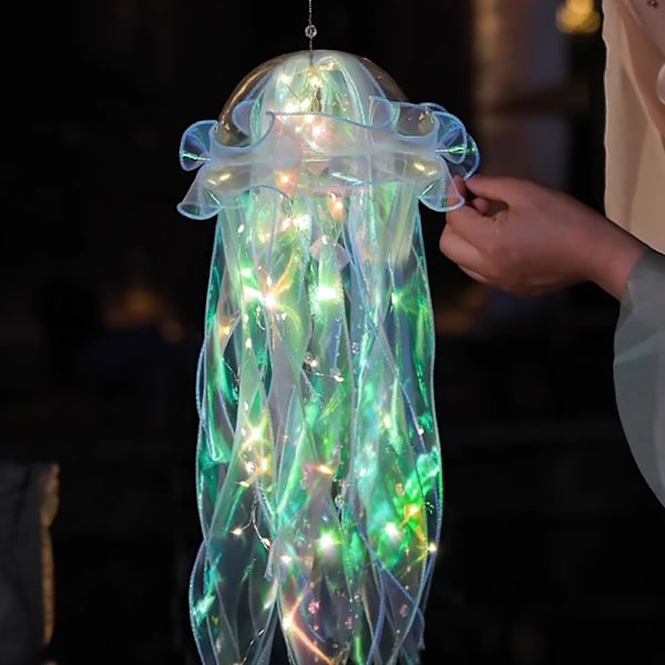 4 stk. Jellyfish-lys, batteridrevet lysende Jellyfish-havebelysning, indendørs udendørs kreativ Jellyfish-formet lampe til babyshower, fødselsdag i hjemmet