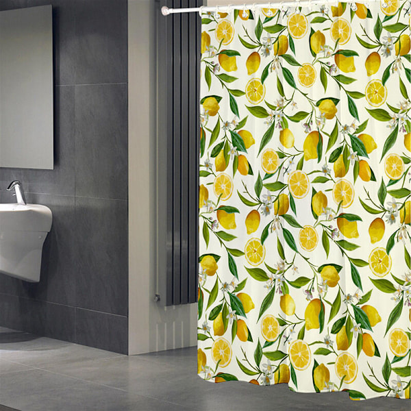 Sommarblommig duschdraperi 120 x 180 cm, sommargardin med krokar, polyester, vattentät, heminredning för huset