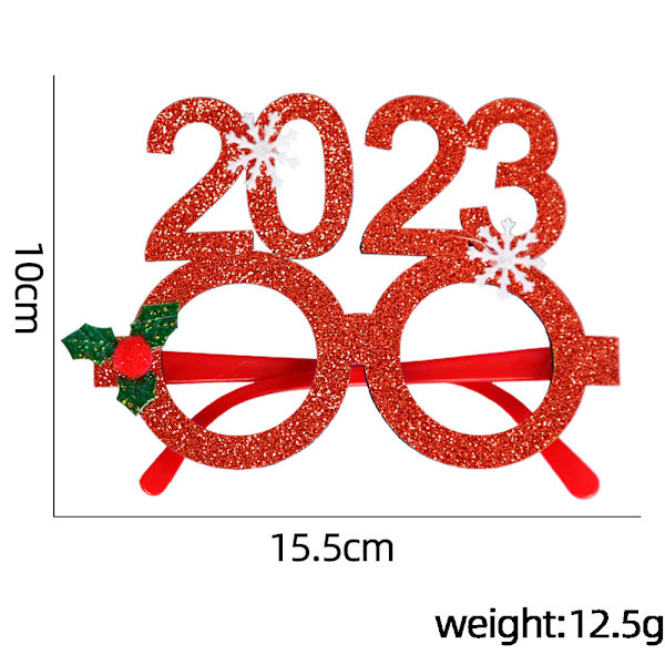 6 stk. Juleglitter-festbriller med designs til julefester, julegaver (One Size Fits All)