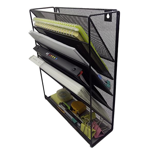 Simple Home Goods 6-Tier Väggmonterad Arkiv Brevbricka Organizer, Svart