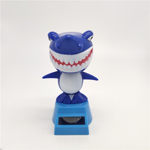 Blå 2stk Solar Dancing Toys Bobble Head Toy Shark Doll Animal Da