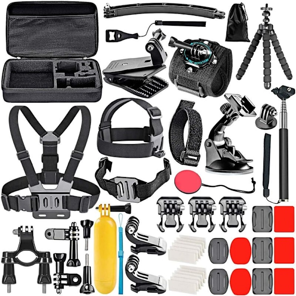 50-in-1 toimintakameran lisävarustepaketti, yhteensopiva GoPro Hero 9 8 Max 7 6 5 4 Black GoPro 2018 Session Fusion Silver White Insta360 DJI AKASO APE