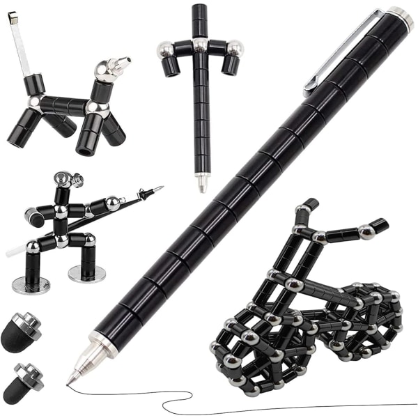 Fidget Pen Magnetic Pen - Magnetic Balls Fidget Toy Dekompression Magnetisk skrift Metall Kulspetspenna Ångestlindring Magnetiska byggstenar - Gif