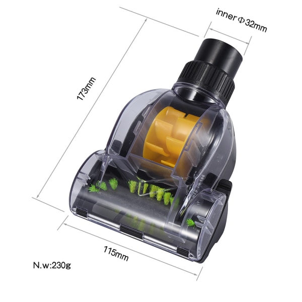 Universal støvsuger smuss og dyrehår mini turbo gulvbørste verktøy (32mm/35mm)