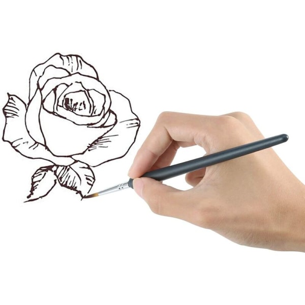 Fint penselsæt til akrylmaling, akvarelmodelmaling, fine detaljepensler til neglekunst (3 størrelser, 9 stk.)