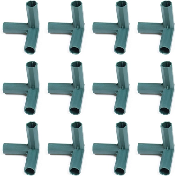 12-pack 16mm PVC 3-vägskoppling för växthusram
