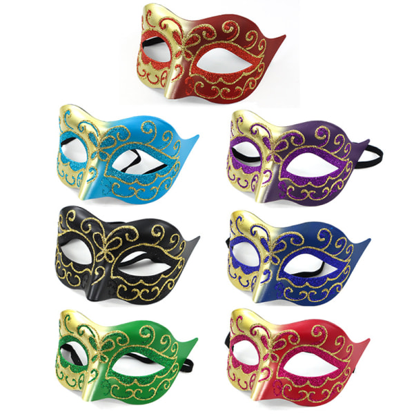 1 stk. maske for maskeradeball Halloween kostyme maske karnevalsmaske (tilfeldig farge)