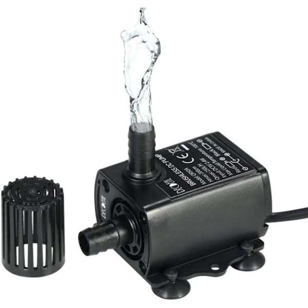 Mini Vandpumpe, USB DC5V 4.8W 300L/H Løftehøjde 300cm Ultra Støjsvag, Børsteløs Akvariepumpe, Undervandspumpe, Vandtæt IP68, til Akvarium/Fountain/