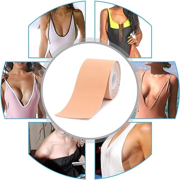 Axelbandslös självhäftande osynlig bröstbh bröstrem, 7,5 cm×5
