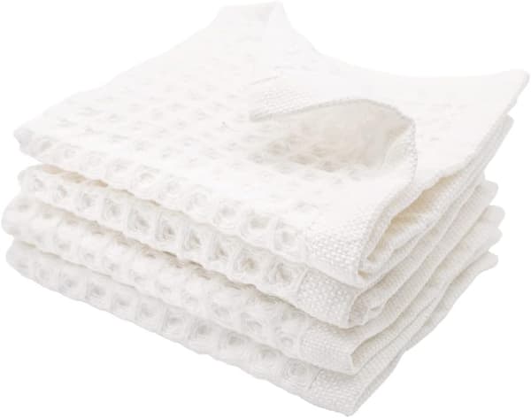 Våffelhandduksset, bomull (1 handduk 34*74cm, vit)