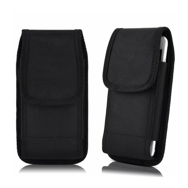 Telefonpose Fanny Pack (Sort 2-pak, Passer til 5,7-6,3 tommer telefoner), Telefonholster, Taktisk Kuffert Bæltestroppspose til Mænd, Taljepose til Kvinder Vandreture, Ca