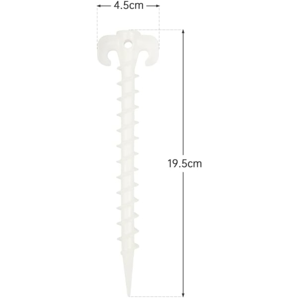 10 stk - Lysende teltplugger Teltplugger Utendørs Camping Fiske Selvlysende Spiralplugger 20cm 7,8 tommer