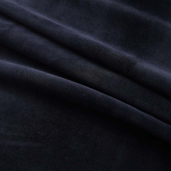 Mørklægningsgardiner med ringe 2 stk sort velour 140x175 cm