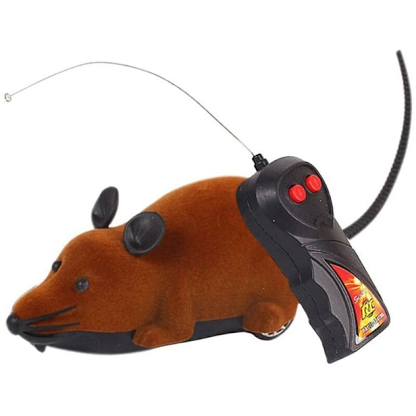 Mini fjärrkontroll mus chatt leksak roliga spratt för vuxna brun
