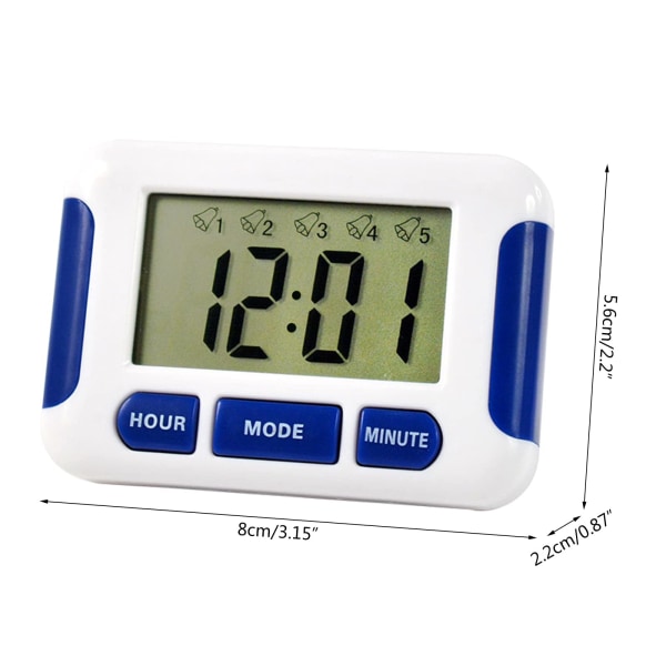 Kök Timer Matlagning Tid Påminnelse 5 Kanal Elektrisk Digital LCD Display Nedräkning för Bakning Kontor Skola Tid Påminnelse
