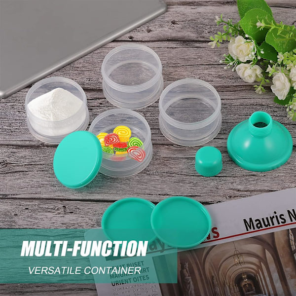 4-delad bärbar formuladispenser (grön), formuladispenser snackbox baby godisförvaringslåda