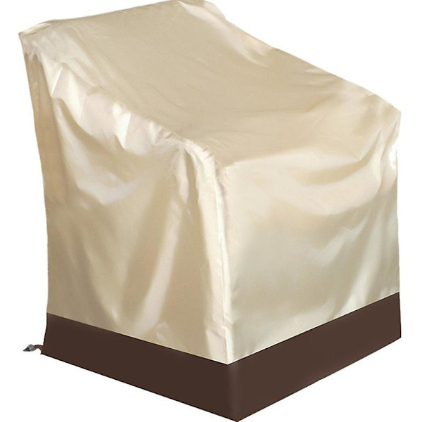 Patiostolsöverdrag, vardagsrum djup sitsöverdrag, kraftiga vattentäta utomhus gräsmatta uteplats möbelöverdrag, medium beige och brun BEIGE84x67x73cm