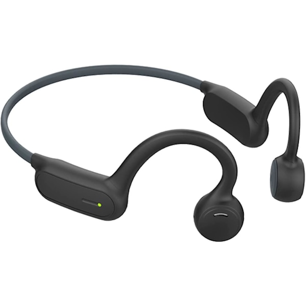 Trådløse Bluetooth-hodetelefoner med åpen øre og luftledning, med mikrofon for løping, trening og kjøring (svart)