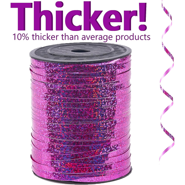 Hot Pink, 0,5 cm x 200 m for krøllekrøller, hår, blomsterhandler (