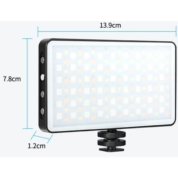 LED LED LED Panel RGB 3000K-8500K med variabel intensitet 12 CRI97 CRI Lyseffekter+ Integrert batteri med Cold Grift Adapter for Vlog Live Stre
