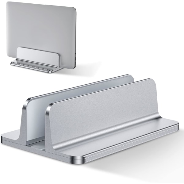 Vertikal bærbar PC-stativ, justerbart aluminiumsstativ for bærbar PC, skrivebordsstativ for MacBook Pro/Air, iPad, Surface, HP, Lenovo, nettbrett og andre bærbare PC-er