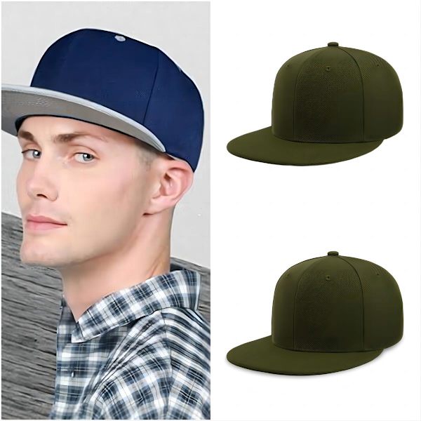 Flat visor klassisk snap hat blank justerbar brem høy topp mote farge stil ensfarget baseball cap