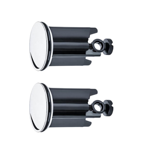 Svart universell diskbänkspropp 40mm, 2 st diskbänksproppar för alla standarddiskbänkar och bidéer (höjden är justerbar mellan 6,6 cm och 8,6 cm)